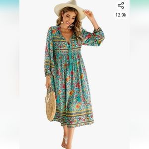 Boho Dress - Teal by R. Vivimos